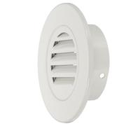 PATIKIL 4 Inch Round Soffit Vent, Aluminum Alloy Wall Vent Grille Cover Exterior Exhaust Louvered Vent with Built-in Mesh for Kitchen Bathroom Garage, Light Gray