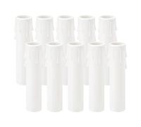 PATIKIL 4 Inch Tall Candle Covers Sleeves, 10Pcs Plastic E12 Chandelier Socket Sleeves Drip Candle Socket Covers Bulb Light Base Holder for Crystal Candle Lamps, White