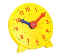 PATIKIL 4 inch Teaching Clock, Learn Clock Learning Tell Time Analog Clock Demonstration Clock 24 Hour 2 Pointers for Classroom Teacher, Yellow