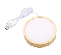 PATIKIL 4 Inch Wooden LED Light Base, 2pcs Wood Light Display Base Stand Lighting with Switch for 3D Crystal Glass Aroma Stone Art, Warm White Light Color