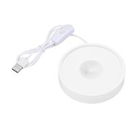 PATIKIL 4 Inch Wooden LED Light Base, Wood Light Display Base Stand Lighting with Switch for 3D Crystal Glass Aroma Stone Art, White, Warm White Light