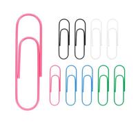 PATIKIL 4" Large Paper Clip, 10Pcs Big Paper Clip Metal Giant Extra Large Rust-Proof Strong Bulk for Office Supplies Organizing Document Bookmark, Black/White/Blue/Green/Pink