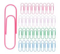 PATIKIL 4" Large Paper Clip, 40Pcs Big Paper Clip Metal Giant Extra Large Rust-Proof Strong Bulk for Office Supplies Organizing Document Bookmark, Pink/Blue/Green/Light Purple