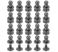 PATIKIL 4 mm Leather Rivets, 20 Sets Ball Head Stud Screw Back Round Head Button Chicago Screw Nipple Stud Rivet for Leather DIY Craft Handbag Belt Repairs, Black