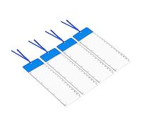PATIKIL 4 Pack 3X Magnifying Sheet Page Magnifier Lens with Ruler, Blue, PVC, Bookmark