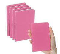 PATIKIL 4 Pack A6 Notebook, A6 Journal Mini Notebook Pocket Kraft Memo Notepads Lined Sketchbook Small 3.5x5.5 Inch 30 Sheets for Men Women Office Supplies Purse Travelers, Hot Pink