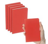 PATIKIL 4 Pack A6 Notebook, A6 Journal Mini Notebook Pocket Kraft Memo Notepads Lined Sketchbook Small 3.5x5.5 Inch 30 Sheets for Men Women Office Supplies Purse Travelers, Red