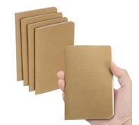PATIKIL 4 Pack A6 Notebook, A6 Journal Mini Notebook Pocket Kraft Memo Notepads Lined Sketchbook Small 3.5x5.5 Inch 30 Sheets for Men Women Office Supplies Purse Travelers, Kraft Tone