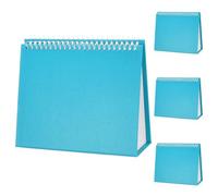 PATIKIL 4 Pack Blank Desk Calendar Base, Flip Calendar Standing 8.3 x 6.7" Pearl Paper Small Desk Calendar for DIY Home Office Desktop Accessory Decor Monthly Planner, Sky Blue