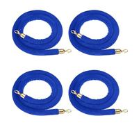 PATIKIL 4 Pack Blue Velvet Stanchion Rope, 6 Ft Crowd Control Ropes Barrier Hanging Rope with Stainless Steel Gold Plated Hooks for Carpet Events Movie Theaters Opening Activities