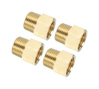 PATIKIL 4 Pack Brass Pipe Fitting Hex Bushing, 1/2" NPT Female to 1/2" NPT Male Reducer Adapter Pipe Extension Fittings for Tub Spout Shower, Golden