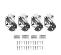 PATIKIL 4 Pack Drawer Lock with Keys, Keyed Different Alloy Steel Desktop Lock with 7/9" Length 3/4" Dia Cylinder Cam Cabinet Locks for File Drawer RV Storage Replacement, Silver