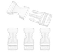 PATIKIL 4 Pack Quick Side Release Buckle, 0.8"(20mm) Plastic Buckle Clip Dual Adjustable Belt Snap Fasteners Clasp for Backpack Outdoor Paracord Bracelets Pet Collar, Transparent