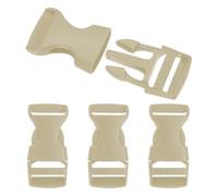 PATIKIL 4 Pack Quick Side Release Buckle, 0.8"(20mm) Plastic Buckle Clip Dual Adjustable Belt Snap Fasteners Clasp for Backpack Outdoor Paracord Bracelets Pet Collar, Khaki