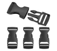 PATIKIL 4 Pack Quick Side Release Buckle, 0.8"(20mm) Plastic Buckle Clip Dual Adjustable Belt Snap Fasteners Clasp for Backpack Outdoor Paracord Bracelets Pet Collar, Black