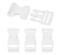 PATIKIL 4 Pack Quick Side Release Buckle, 0.8"(20mm) Plastic Buckle Clip Dual Adjustable Belt Snap Fasteners Clasp for Backpack Outdoor Paracord Bracelets Pet Collar, White