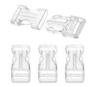 PATIKIL 4 Pack Quick Side Release Buckle, 1"(25mm) Plastic Buckle Clip Dual Adjustable Belt Snap Fasteners Clasp for Backpack Outdoor Paracord Bracelets Pet Collar, Clear