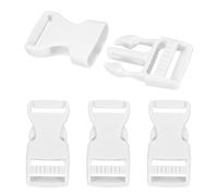 PATIKIL 4 Pack Quick Side Release Buckle, 1"(25mm) Plastic Buckle Clip Dual Adjustable Belt Snap Fasteners Clasp for Backpack Outdoor Paracord Bracelets Pet Collar, White