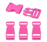 PATIKIL 4 Pack Quick Side Release Buckle, 1"(25mm) Plastic Buckle Clip Dual Adjustable Belt Snap Fasteners Clasp for Backpack Outdoor Paracord Bracelets Pet Collar, Rose
