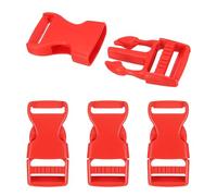 PATIKIL 4 Pack Quick Side Release Buckle, 1"(25mm) Plastic Buckle Clip Dual Adjustable Belt Snap Fasteners Clasp for Backpack Outdoor Paracord Bracelets Pet Collar, Red