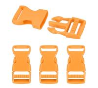 PATIKIL 4 Pack Quick Side Release Buckle, 1"(25mm) Plastic Buckle Clip Dual Adjustable Belt Snap Fasteners Clasp for Backpack Outdoor Paracord Bracelets Pet Collar, Orange