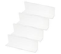 PATIKIL 4 Pack Shelf Dividers for Closet Organization, 7.9x1.2x2.4 Acrylic Closets Separator Kitchen Cabinet Shelves Under Bed Blocker for Bedroom Kitchen Office, Clear