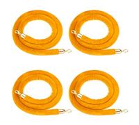 PATIKIL 4 Pack Yellow Velvet Stanchion Rope, 6 Ft Crowd Control Ropes Barrier Hanging Rope with Stainless Steel Gold Plated Hooks for Carpet Events Movie Theaters Opening Activities