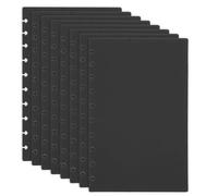 PATIKIL 4 Pair Discbound Notebook Cover, 7.24" x 9.51" Medium Size PP Disc Planner Cover for Arc Notebook Happy Planner Office Product, Black