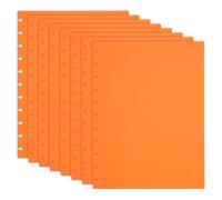 PATIKIL 4 Pair Discbound Notebook Cover, 8.74" x 11.26" Letter Size PP Disc Planner Cover for Arc Notebook Happy Planner Office Product, Orange