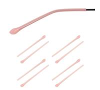PATIKIL 4 Pairs Eye Glass Replacement Temples, Plastic Anti-Slip Eyeglass End Tips Glasses Retainers Fits 1.4mm for Round Thin Metal Eyeglass Sunglasses Temple, Style1 White Pink