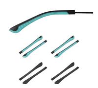 PATIKIL 4 Pairs Eye Glass Replacement Temples, Silicone Anti-Slip Eyeglass End Tips Glasses Retainers Fits 1x2mm for Rectangle Thin Metal Eyeglass Sunglasses Temple, Blue/Black