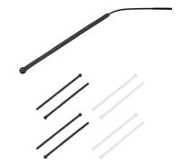 PATIKIL 4 Pairs Eye Glass Replacement Temples, Silicone Anti-Slip Eyeglass End Tips Glasses Retainers Fits 0.9-1.2mm for Round Thin Metal Eyeglass Sunglasses Temple, Style1 Black/White
