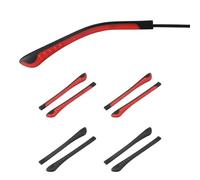 PATIKIL 4 Pairs Eye Glass Replacement Temples, Silicone Anti-Slip Eyeglass End Tips Glasses Retainers Fits 1x2mm for Rectangle Thin Metal Eyeglass Sunglasses Temple, Red/Black