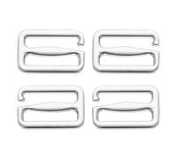 PATIKIL 4 Pcs G-Hook Wave Buckles, 27x34mm Zinc Alloy Adjustable Tri-Glide Slides Backpack Strap Belt Hook Webbing Release Buckle Replacement Clips for Outdoor Luggage, Silver Tone