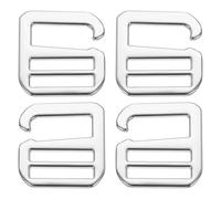PATIKIL 4 Pcs G-Hook Wave Buckles, 38x41mm Zinc Alloy Adjustable Tri-Glide Slides Backpack Strap Belt Hook Webbing Release Buckle Replacement Clips for Outdoor Luggage, Silver Tone