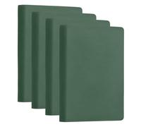 PATIKIL 4 Pcs Leather Pocket Notebook, 110 x 77 mm A7 Hardcover Small Mini Notebooks College Ruled 100 Sheets Journal Paper for Work Notes Study Meetings Daily Records, Green