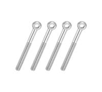 PATIKIL 4 Pcs M10x80mm Shoulder Swing Lifting Eye Bolt, 304 Stainless Steel Metric Half Tooth Thread Fisheye Eye Slip Hole Screw Rigging Bolt Metal Fasteners Screws, Silver Tone