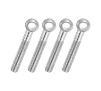 PATIKIL 4 Pcs M12x80mm Shoulder Swing Lifting Eye Bolt, 304 Stainless Steel Metric Half Tooth Thread Fisheye Eye Slip Hole Screw Rigging Bolt Metal Fasteners Screws, Silver Tone