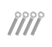 PATIKIL 4 Pcs M6x45mm Shoulder Swing Lifting Eye Bolt, 304 Stainless Steel Metric Full Thread Fisheye Eye Slip Hole Screw Rigging Bolt Metal Fasteners Screws, Silver Tone