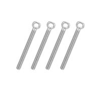 PATIKIL 4 Pcs M6x55mm Shoulder Swing Lifting Eye Bolt, 304 Stainless Steel Metric Full Thread Fisheye Eye Slip Hole Screw Rigging Bolt Metal Fasteners Screws, Silver Tone