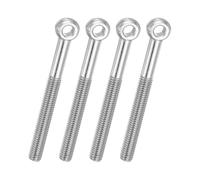 PATIKIL 4 Pcs M8x80mm Shoulder Swing Lifting Eye Bolt, 304 Stainless Steel Metric Half Tooth Thread Fisheye Eye Slip Hole Screw Rigging Bolt Metal Fasteners Screws, Silver Tone