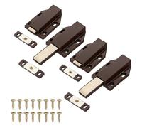 PATIKIL 4 Pcs Magnetic Push Latch, 4.57" x 1.85" Big Single Push to Open Door Touch Latches Cabinet Push Release Press Out Catches for Hidden Kitchen Wardrobe Closure Drawer, Brown