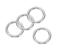 PATIKIL 4 Pcs Metal Rings 1.4 Inch 316 Stainless Steel Marine Grade Ring Welded Round Multi-Purpose O Rings for Macrame, DIY Craft, Hardware, Belt, Dog Leash, 4x35mm