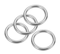 PATIKIL 4 Pcs Metal Rings 1.4 Inch 316 Stainless Steel Rings Marine Grade Multi-Purpose O Ring Welded Round Ring for Macrame, DIY Crafting, Hardware, Belt, Dog Leash, 5x35mm