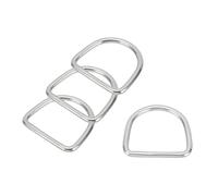 PATIKIL 4 Pcs Metal Rings 1.6 Inch 316 Stainless Steel Marine Grade Welded D Rings for Macrame, DIY Craft, Hardware, Belt, Dog Leash, 6x40x37mm