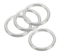 PATIKIL 4 Pcs Metal Rings 2.4 Inch 316 Stainless Steel Rings Marine Grade Multi-Purpose O Rings Welded Round Rings for Macrame, DIY Craft, Hardware, Belt, Dog Leash, 6x60mm