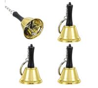 PATIKIL 4 PCS Mini Hand Bell, Dog Bell Small Pet Collar Bells Keychain Cute Bulk Loud Jingle with Keychain for Cat Dog Collar Charm Pendant Necklace Wedding Christmas Gifts Prayer, Gold
