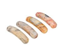 PATIKIL 4 Pcs Natural Stone, 36 x 10 mm Natural Curved Clear Quartz Stone Crystal Handmade Jade Flat Beads for DIY Crafting, Agate