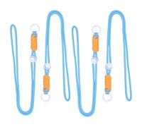 PATIKIL 4 Pcs Paracord Lanyard Necklace, Paracord Lanyard with Split Ring & Clip, Color Matching String for Outdoor Activities, Bag Pendant, Keys, Blue & White & Orange