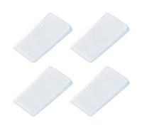 PATIKIL 4 Pcs Rubber Door Stop, 0.2 Inch Height Door Stoppers Wedge Thin Anti-Slip Doorstop for Bottom on Floor Solid Non-Scratching Floor Protectors for Wooden Floor Home, Transparent
